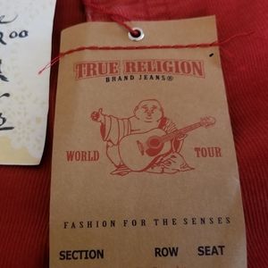 True Religion Orange Corduroy Size 32 LNWT jeans